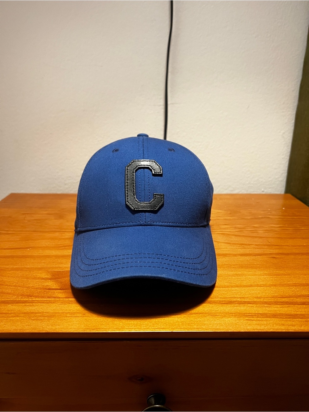 Coach Blue Baseball Cap Varsity 'C' Leather Accents - Men's Casual Hat